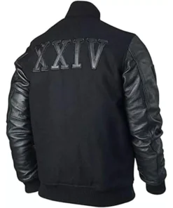 Kobe Destroyer XXIV Battle Michael B Jordan Black Versity Leather Sleeves Jacket