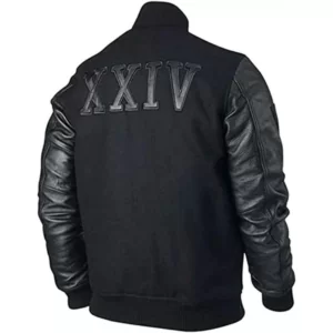 Kobe Destroyer XXIV Battle Michael B Jordan Black Versity Leather Sleeves Jacket