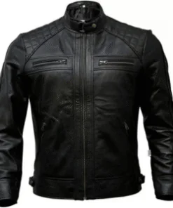 Mens Genuine Leather Biker Jacket Black Motorcycle Jackets for Men