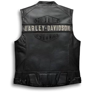 Passing Link Vest Starts Rugged Cow Leather Harley Davidson Jacket