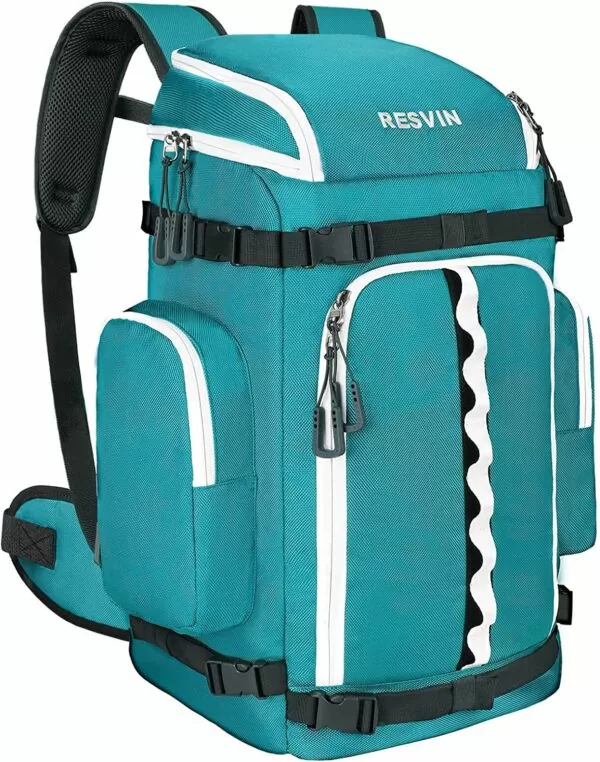 Ski Boot Bag Travel Backpack For Ski Helmet, Goggles, Gloves, Skis, Snowboard & Accessories Green