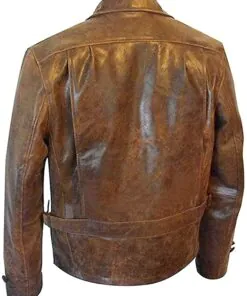 Alternative view of Men's James Bond 007 Skyfall Daniel Craig Vintage Brown Article Real Leather Jacket
