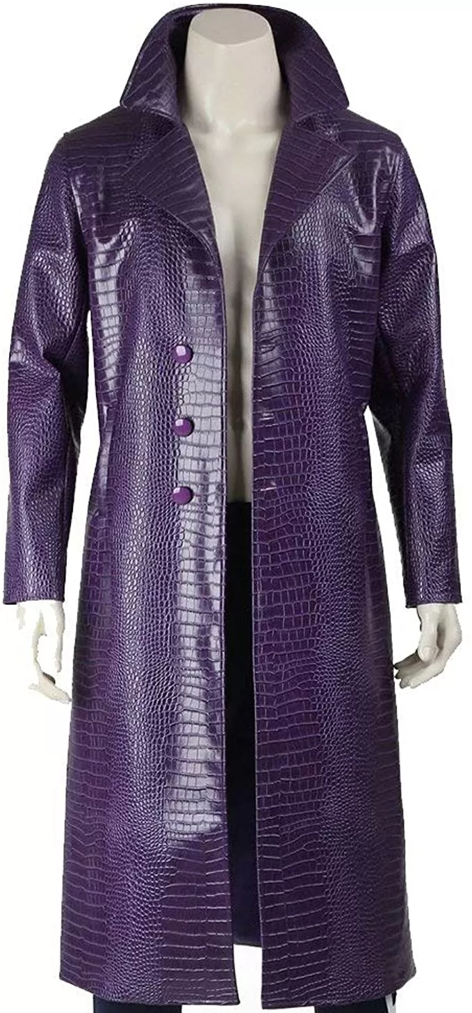 from top to bottom - buy joker purple jacket trench coat