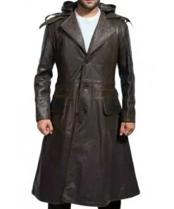 Alternative view of O.T.S Men's Assassin Brown Genuine Leather Trench Costume Coat I Jacob Frye Brown Leather Coat