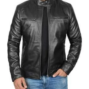 Genuine Black Leather Jacket Men – Real Lambskin Motorcycle Mens' Leather Jackets