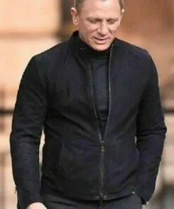 Men's James Bond 007 Slim-fit Spectre Daniel Craig Style Black Suede Leather Jacket