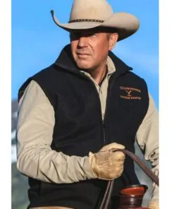 Alternative view of Men's TV Series John Dutton Yellowstone Cowboy Rip Kevin Costner Black Cotton Vest Jacket