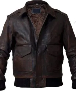 Mens Motorcycle Brown Leather Handmade Jacket