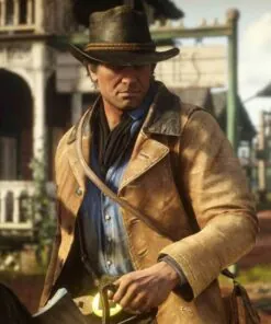 Alternative view of Red Dead Redemption II - Arthur Morgan Tan Brown Real Leather Jacket - RDR2