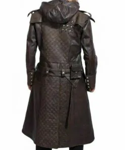 O.T.S Men's Assassin Brown Genuine Leather Trench Costume Coat I Jacob Frye Brown Leather Coat - Image 3