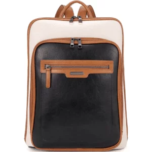 Leather Laptop Backpack For Women 15.6 Inch Computer Backpack Travel Business