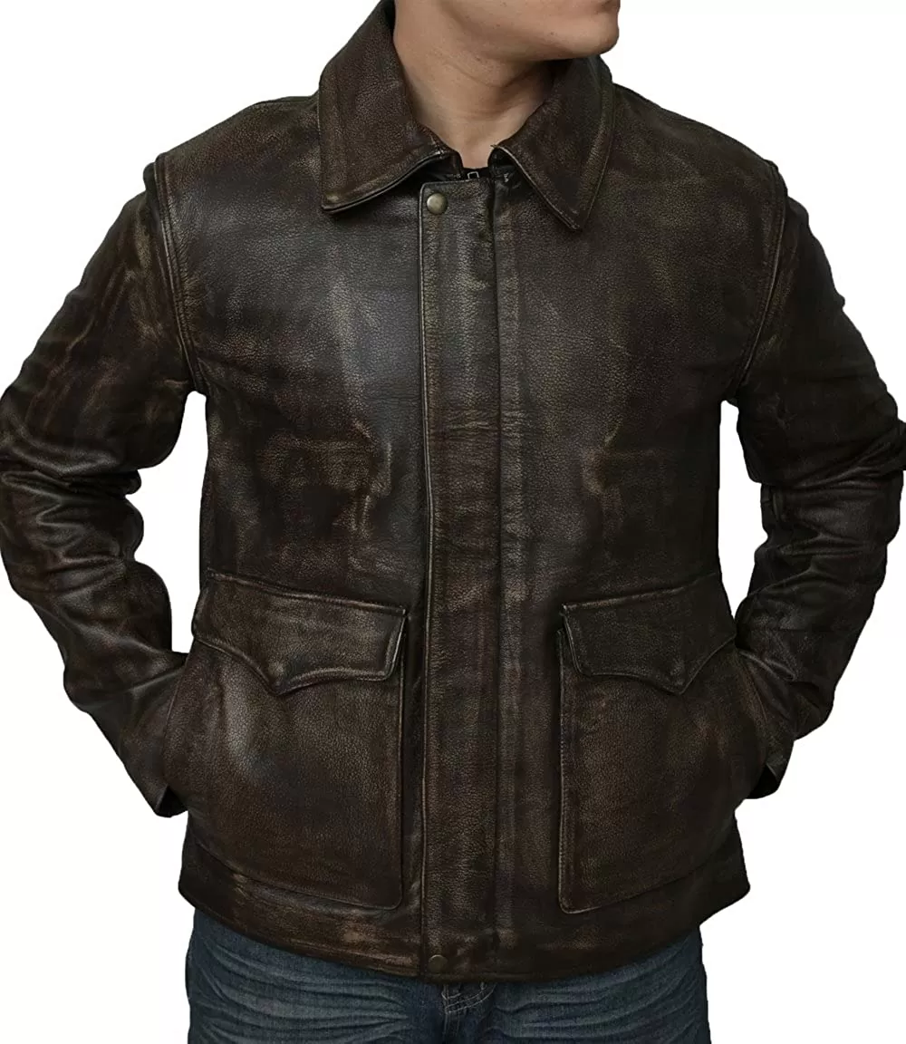 Indiana Jones Harrison Ford Cow Hide Real Leather Jacket