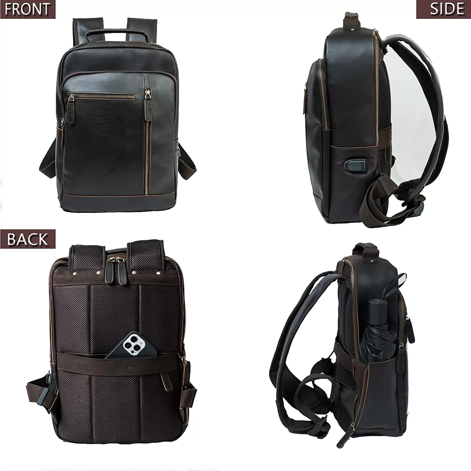 leather backpack for college