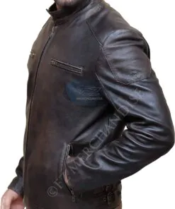 Captain America Civil War Steve Rogers, Chris Evans Brown Cowhide Leather Jacket - Image 4