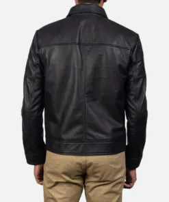 Alternative view of Black Bomber Leather Jacket