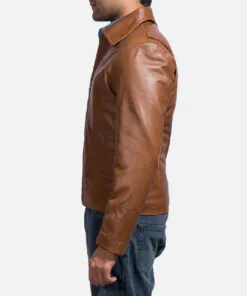 Old School Brown Bomber Leather jacket - Image 3