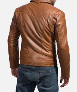Alternative view of Old School Brown Bomber Leather jacket