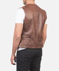 Alternative view of Mens Brown Leather Vest