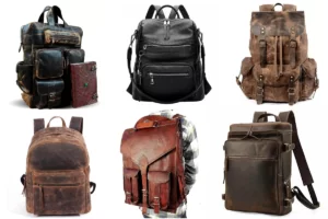 Leather Backpack Collage