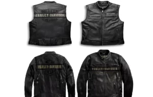 Sleeveless and Full Sleeves Passing Link Vest Rugged Cow Leather Harley Davidson Jacket