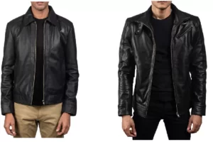 workwear leather jacket