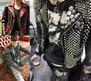 punk style leather jacket